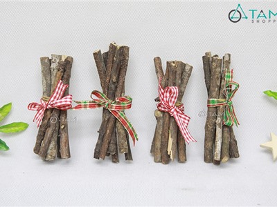 Bó củi mini thắt nơ trang trí W-CUI-07